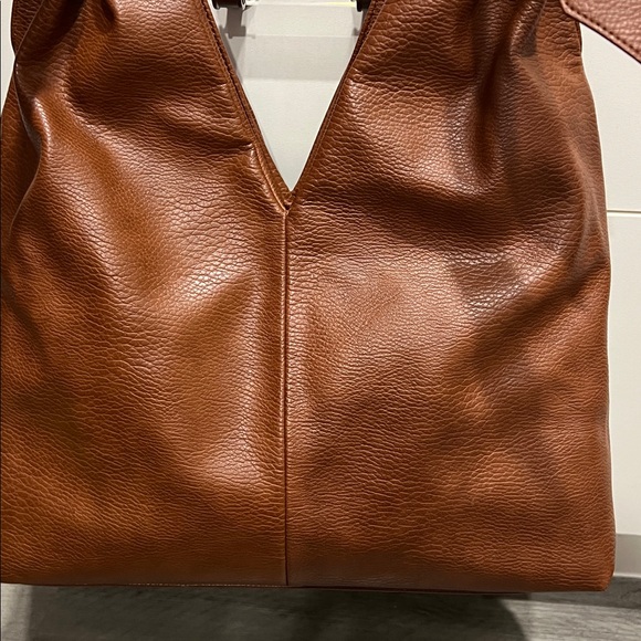 Sondra Roberts Squared Faux Pebble Leather Knotted Handle Tote Bag - Picture 3 of 14